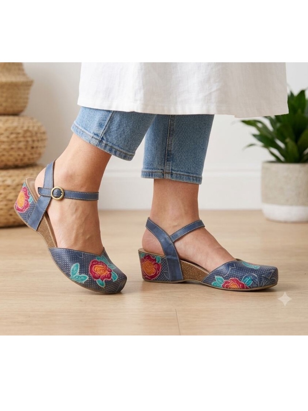 L'Artiste by The Spring Step Lizzie-Rose Wedge Sandals US7.5-8